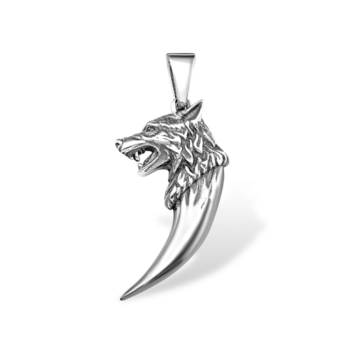 Подвеска Волчий Клык из серебра 925 с оксидированием 1300039292
