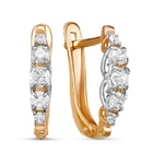 Серьги с фианитами из красного золота 585