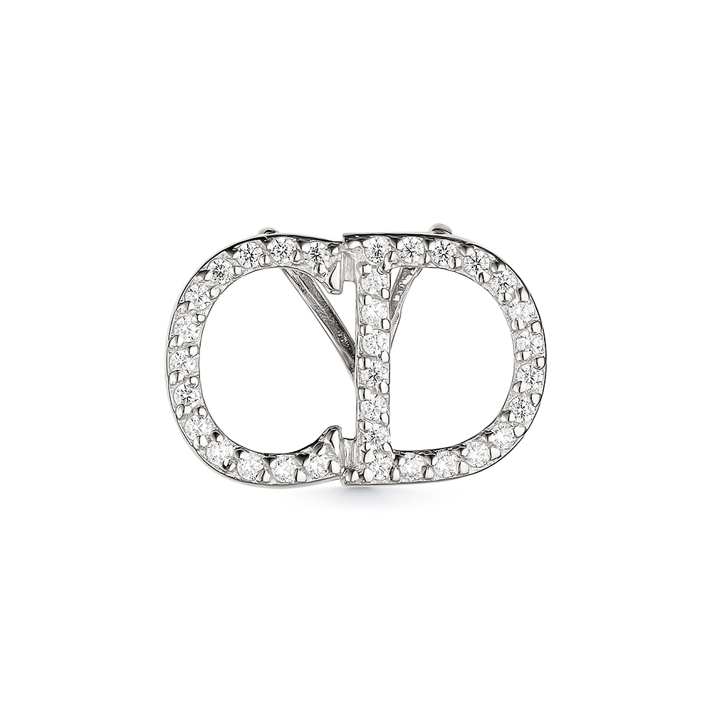 Подвеска с фианитами из серебра 925 с родированием П-2854-Р