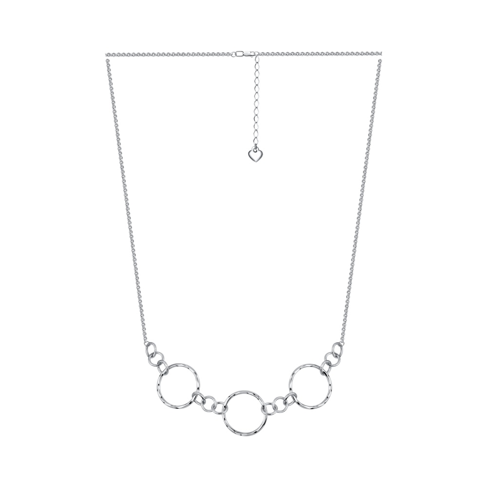 Колье Круги из серебра 925 с родированием 323-73-0025-35404