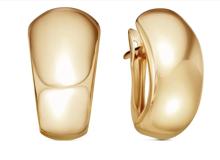 Серьги без камней из красного золота 585 АС-511