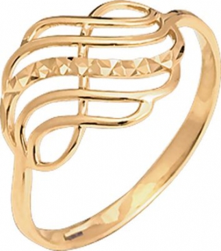 Кольцо с алмазной гранью из красного золота 585 АК456-2662               