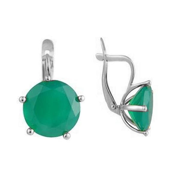 Серьги с голубыми лунными камнями из серебра 925 с родированием 251-0672-60