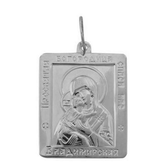 Икона Божией Матери Владимирской из серебра 925 с родированием 