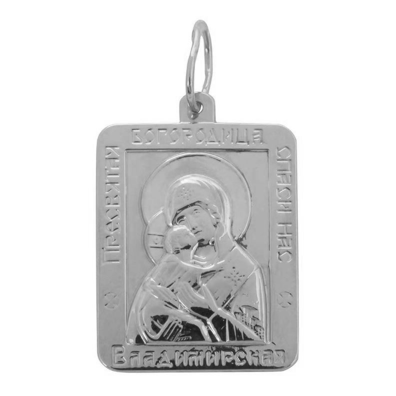 Икона Божией Матери Владимирской из серебра 925 с родированием 