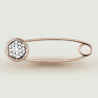 Булавка с фианитами из серебра 925 с золочением