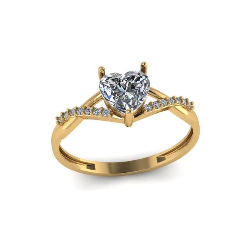 Кольцо с фианитами из красного золота 585 1181531010 