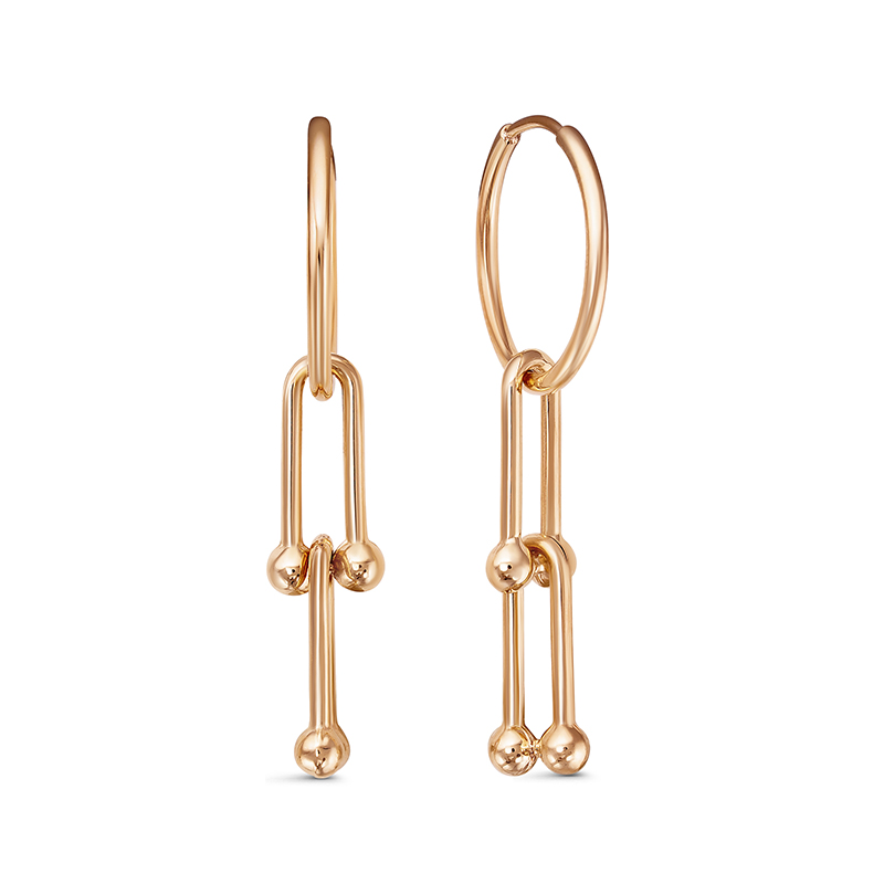 Серьги-конго из красного золота 585 1203739