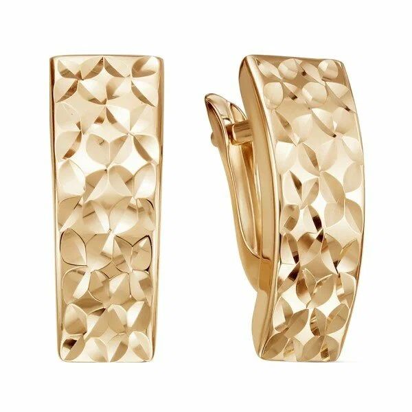 Серьги алмазной гранью из красного золота 585 АС-729