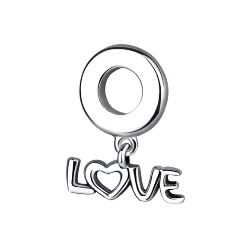 Подвеска шарм Love из серебра 925 с родированием 50-7P-0000-28960