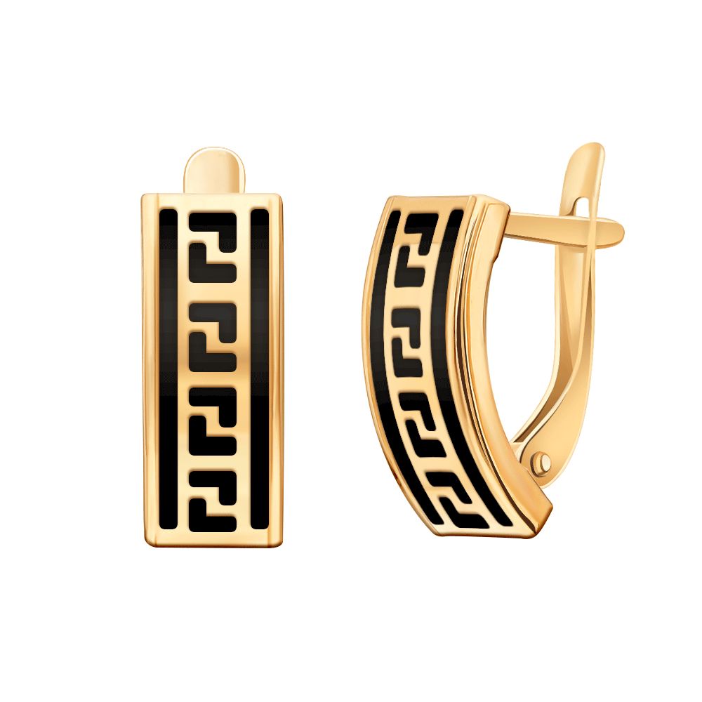Серьги с каучуком из красного золота 585 20259к