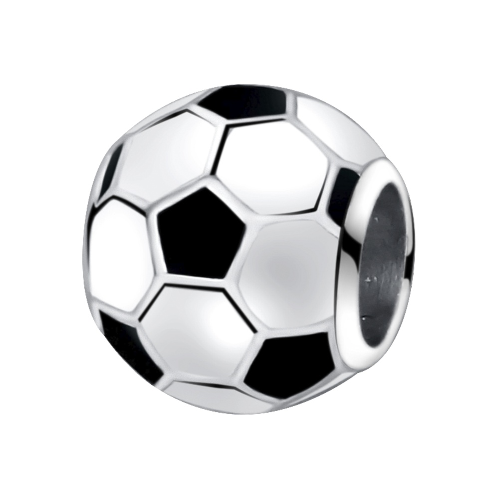 Подвеска шарм с эмалью Футбольный мяч из серебра 925 с родированием 50-79-0000-28346