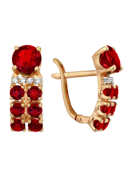 Серьги с фианитами из серебра 925 с родированием С-5113-Р