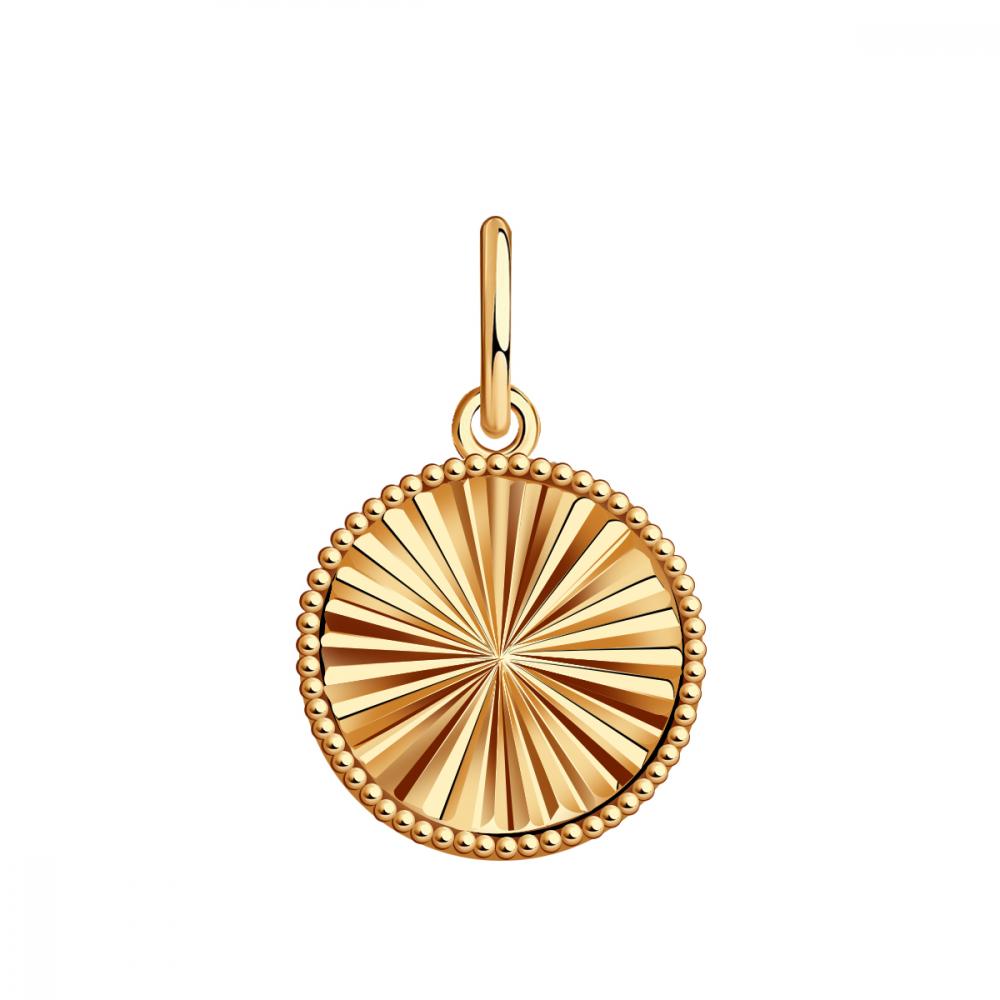 Подвеска с алмазной гранью из красного золота 585 Пд2402