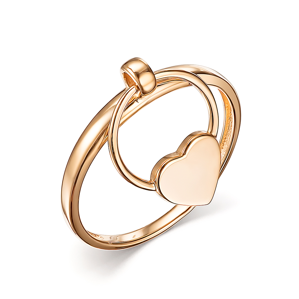 Кольцо Сердце с эмалью из красного золота 585 к4616