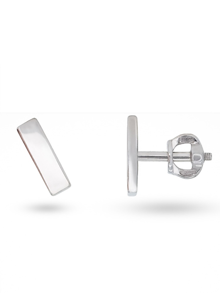 Серьги-пусеты геометрия из серебра 925 с родированием с2.24