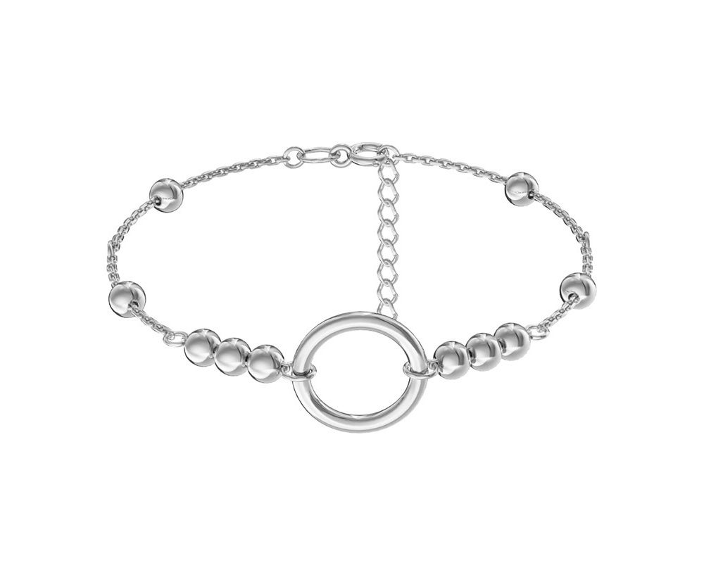 Браслет с шариками из серебра 925 с родированием 0710773-00245