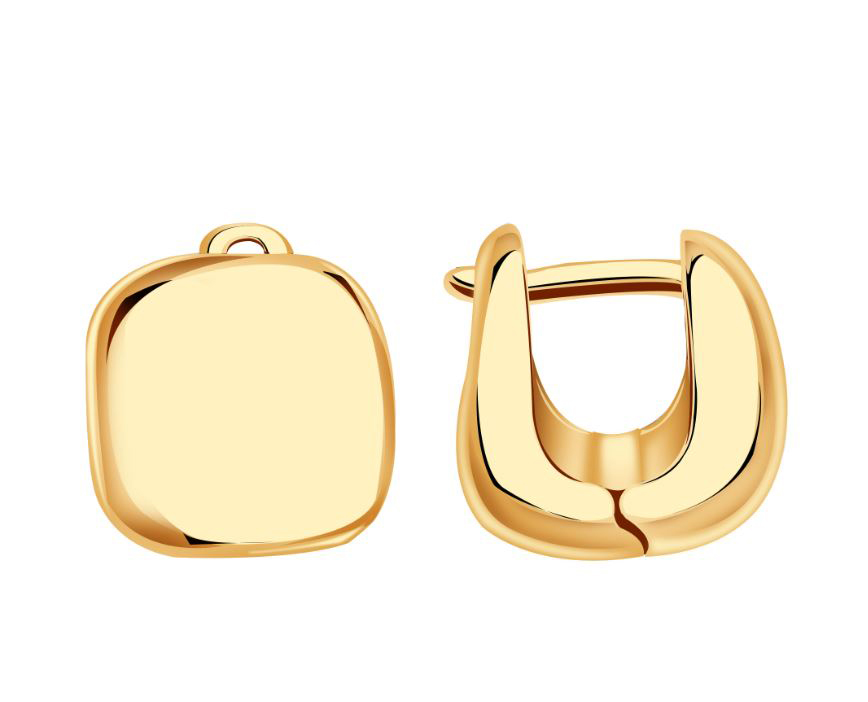 Серьги без камней из красного золота 585 120943