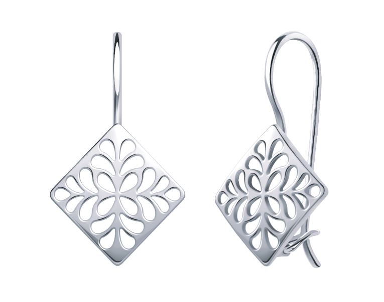 Серьги из серебра 925 с родированием 21244-925