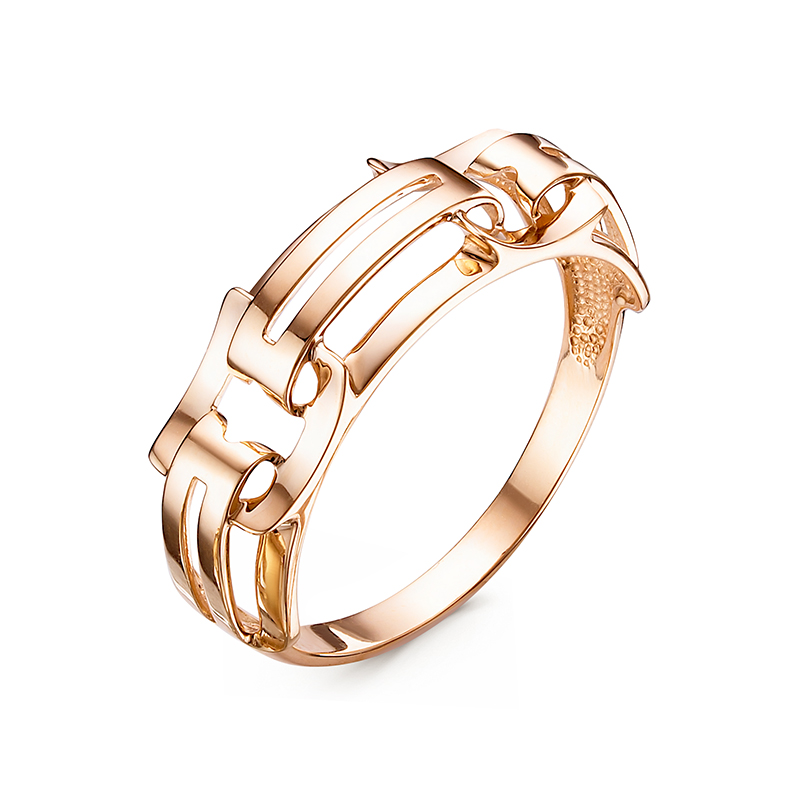 Кольцо без камней из красного золота 585 