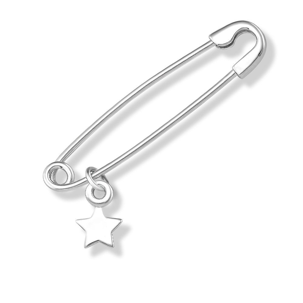 Булавка Звезда из серебра 925 с родированием 1500018993