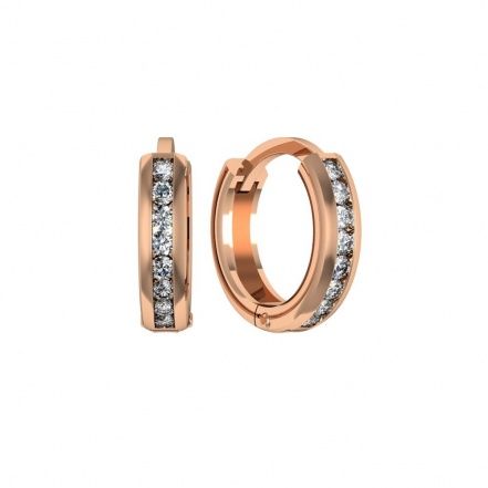 Серьги-конго с фианитами из серебра 925 с золочением 362067