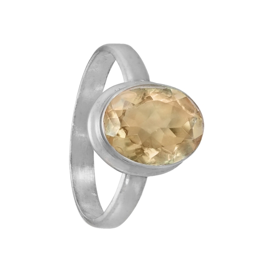 Кольцо с цитрином из серебра 925 с родированием ИВКС31110Х14ЦТ0R1