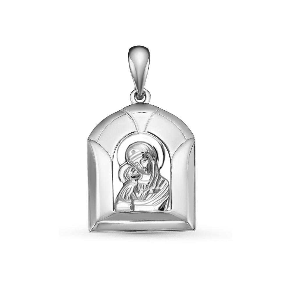 Икона Божей Матери Владимирской из серебра 925 с родированием