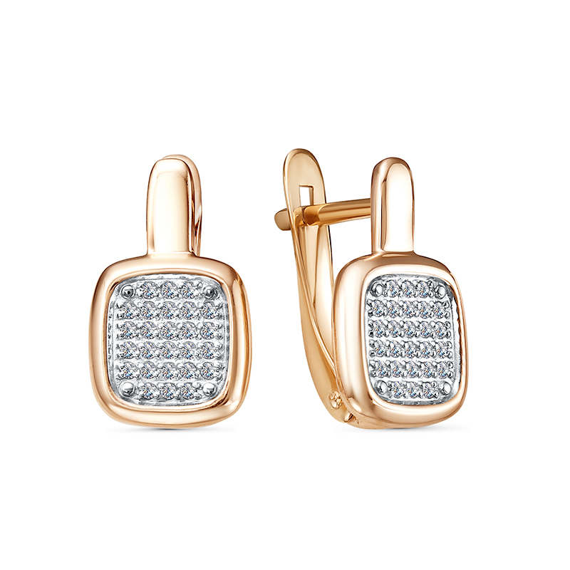 Серьги с фианитами из красного золота 585 2606707 1 1 1