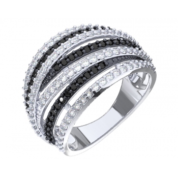 Кольцо Дорожка с фианитами из серебра 925 с родированием 1101619-00215