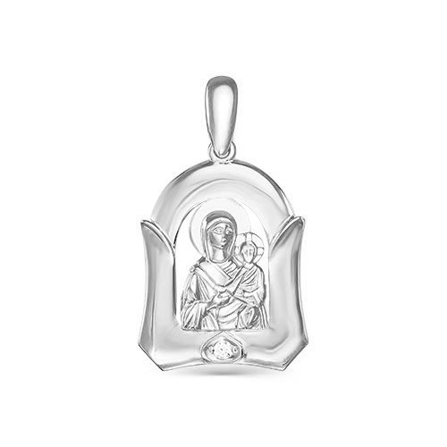 Икона Божией Матери Казанской из серебра 925 с родированием