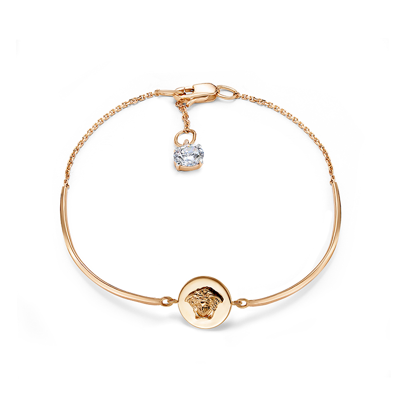 Браслет с фианитом из красного золота 585 7705509