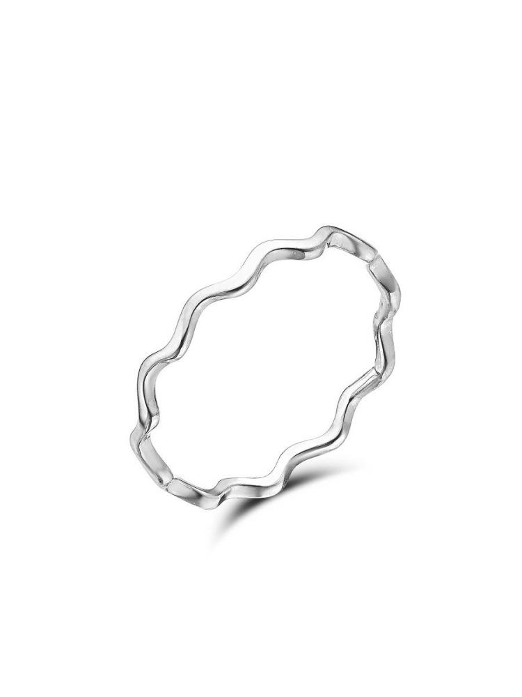 Кольцо без камней из серебра 925 с родированием