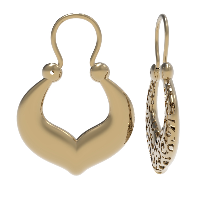Серьги Калачи из красного золота 585 900352-1000