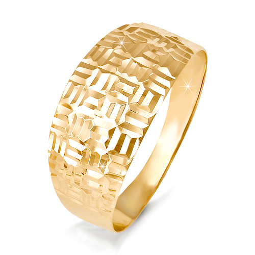 Кольцо с алмазной гранью из красного золота 585