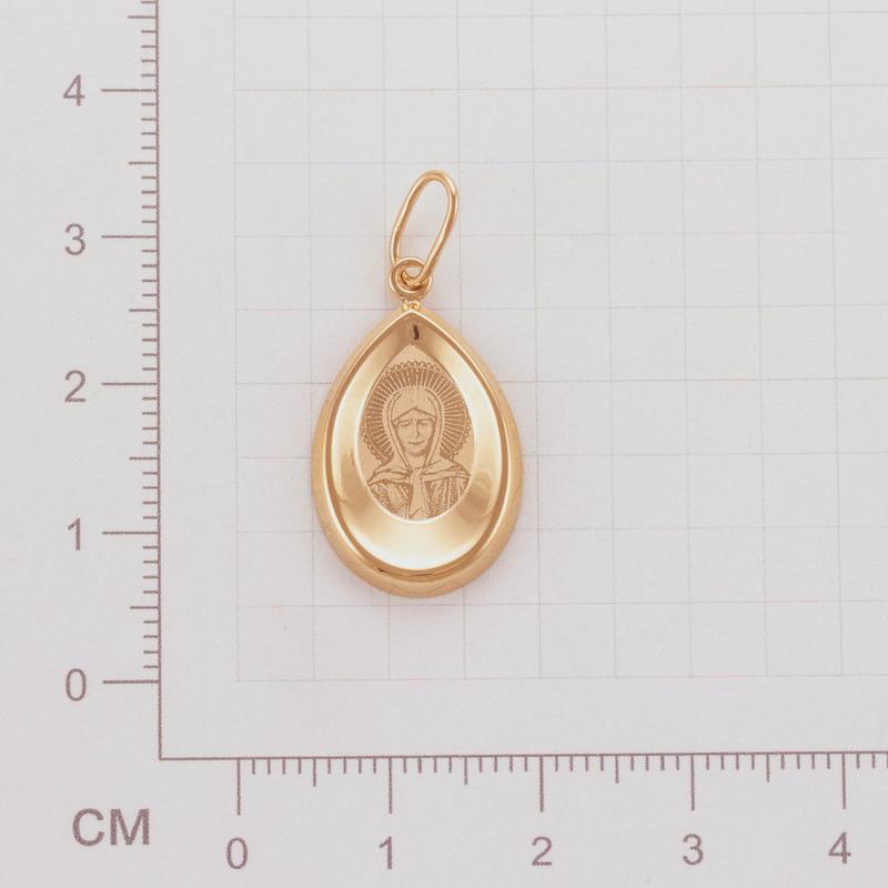 Икона нательная Святой Блаженной Матроны Московской из красного золота 585