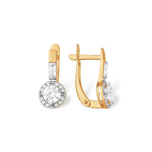 Серьги с кристаллами Swarovski из красного золота 585