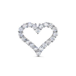 Подвеска Сердце с фианитами из белого золота 585 с родированием Б0301428