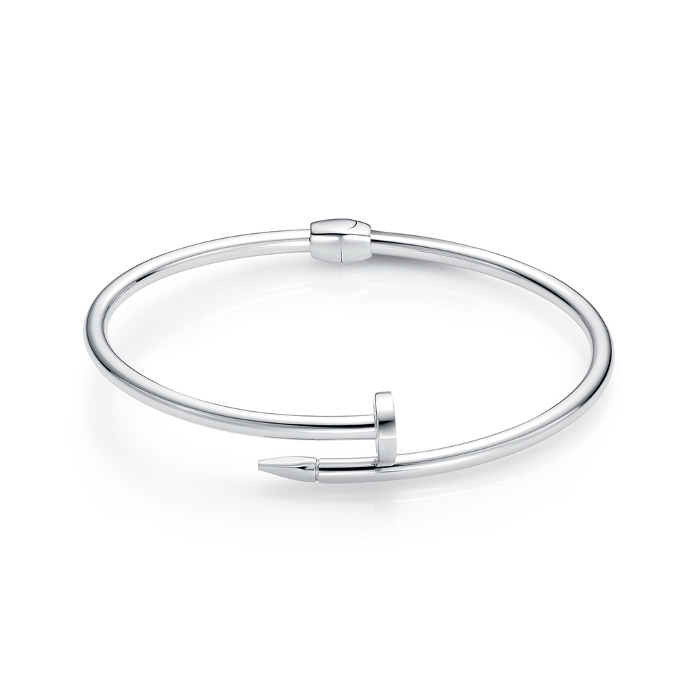 Браслет жесткий Гвоздь из серебра 925 с родированием с070416