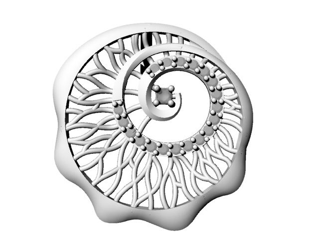 Подвеска с фианитами из серебра 925 с родированием П-2912-Р