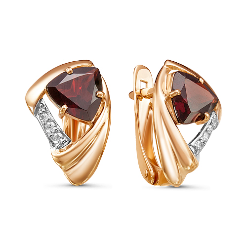 Серьги с гранатами из красного золота 585 2408208 1 8 1