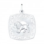 Подвеска знак зодиака Лев из серебра 925 с родированием