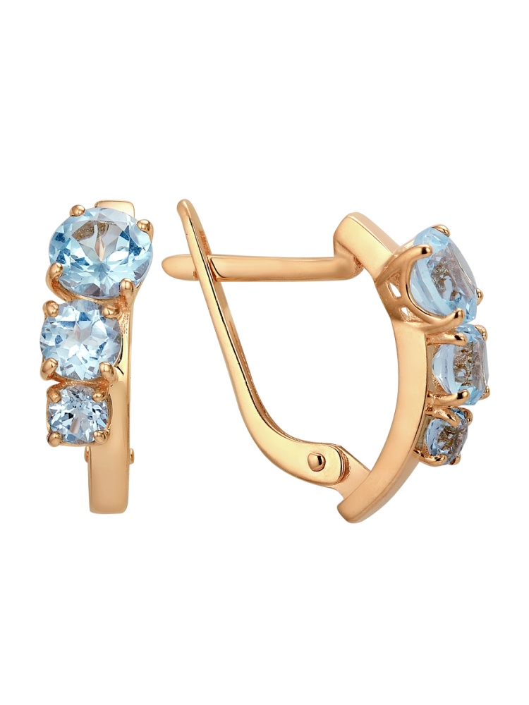 Серьги с топазами из красного золота 585 43197600-Тп