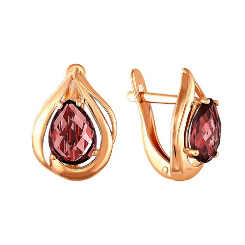 Серьги с гранатами из красного золота 585 2120408 1 8 10
