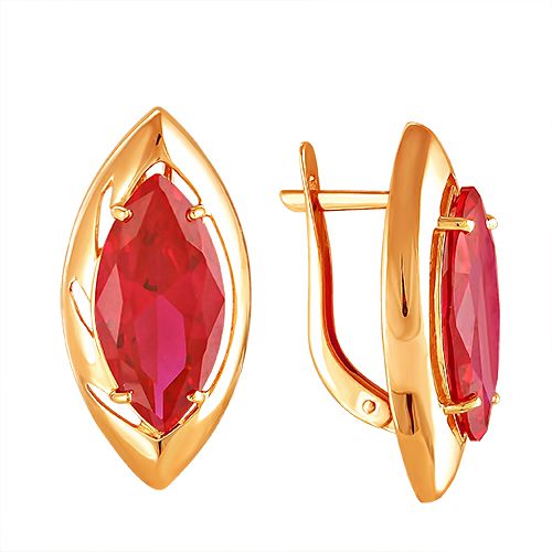 Серьги с корундами сапфира из красного золота 585 2198707 1 18 10          