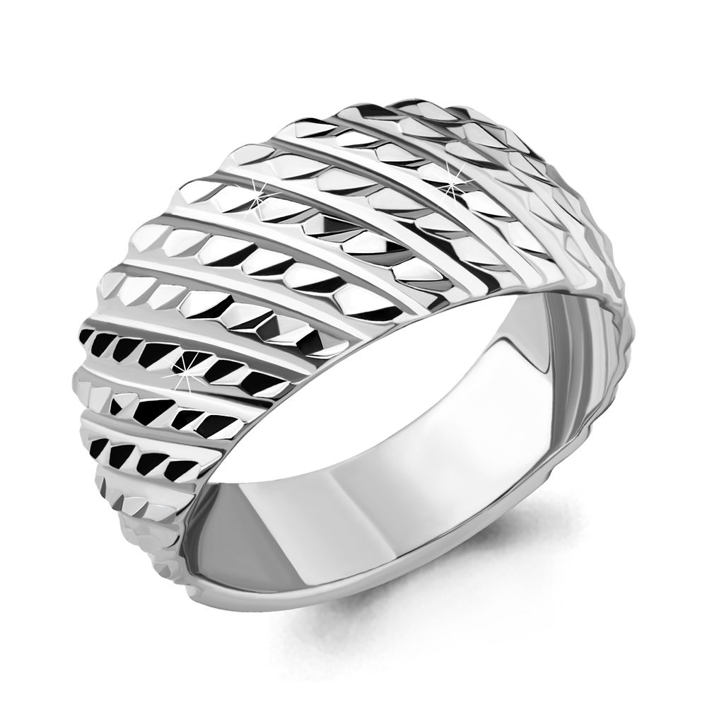 Кольцо из серебра 925 с родированием