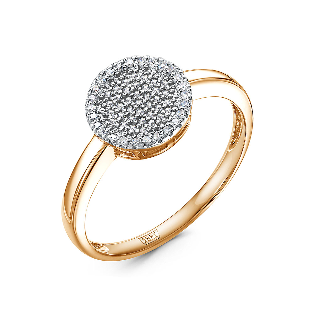 Кольцо с бриллиантами из красного золота 585 с родированием 5-7056-103-1К