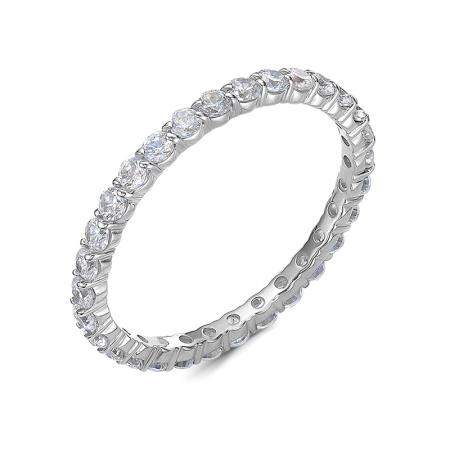 Кольцо Дорожка с фианитами из белого золота 585 с родированием б1102019/17,5