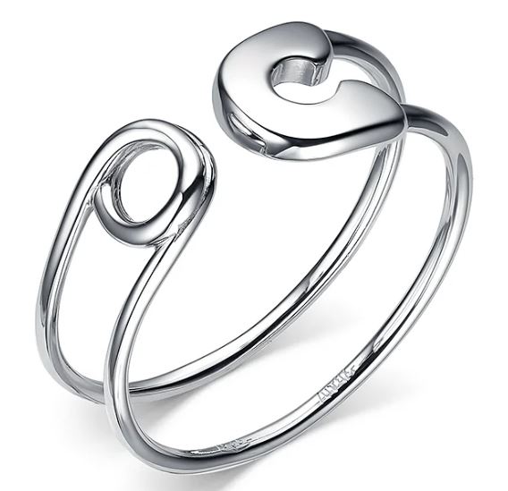 Кольцо Булавка из серебра 925 с родированием