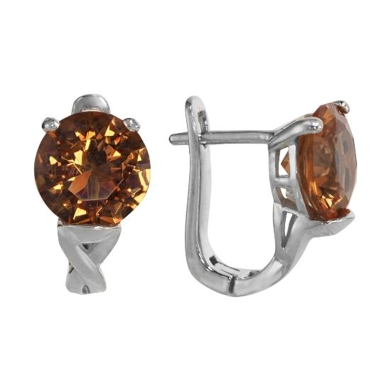 Серьги с султанитами из серебра 925 с родированием ТПСН.802СТR